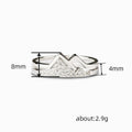 Double Layer Inlaid Heartbeat Mountain Couple Ring For Women, Minimalist Zircon Index Finger Ring view 4