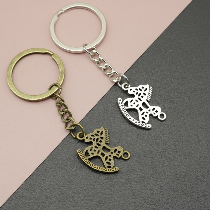 Zinc Alloy Rocking Horse Keychain Bag Charm Gift