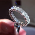 Sterling Silver Zircon Row Inlaid Diamond Ring For Men And Women, Luxury Fashion Index Finger Ring view 3