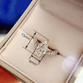 Shiny Metal Pear Shaped Water Drop Zircon Ring, Niche Design Fashion Finger Jewelry For Women view 5