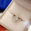 Shiny Metal Pear Shaped Water Drop Zircon Ring, Niche Design Fashion Finger Jewelry For Women view 4