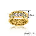 Full Zircon Beaded Edge Sandwich Ring, Minimalist Elegant Fashion Women's Jewelry view 3