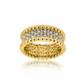 Full Zircon Beaded Edge Sandwich Ring, Minimalist Elegant Fashion Women's Jewelry view 4