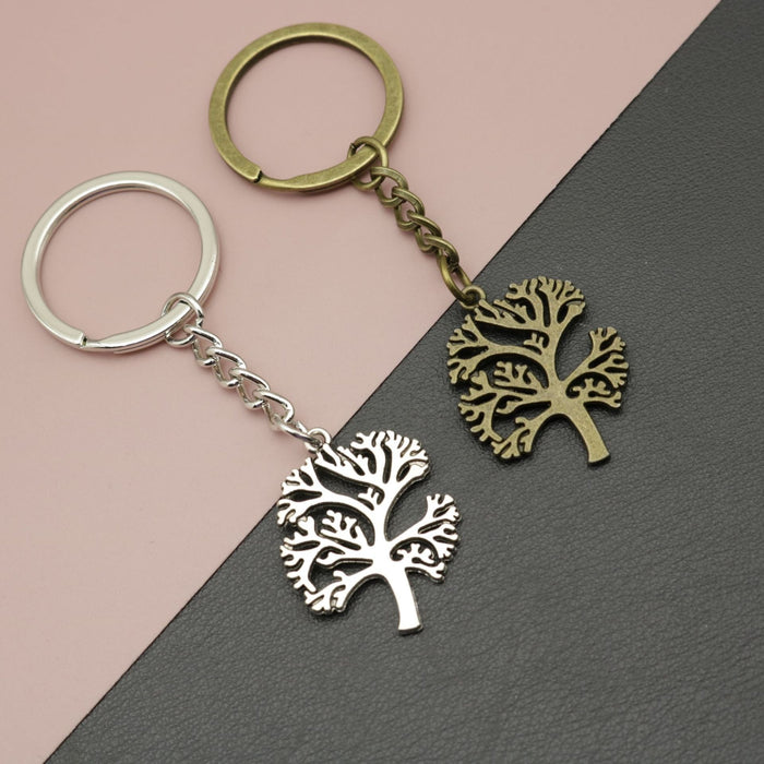 Metal Peace Tree Keychain Nature Bag Charm Gift