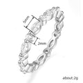 Minimalist Thin Band Ring With Marquise Row Stones Fashion Trend Jewelry For Women view 5
