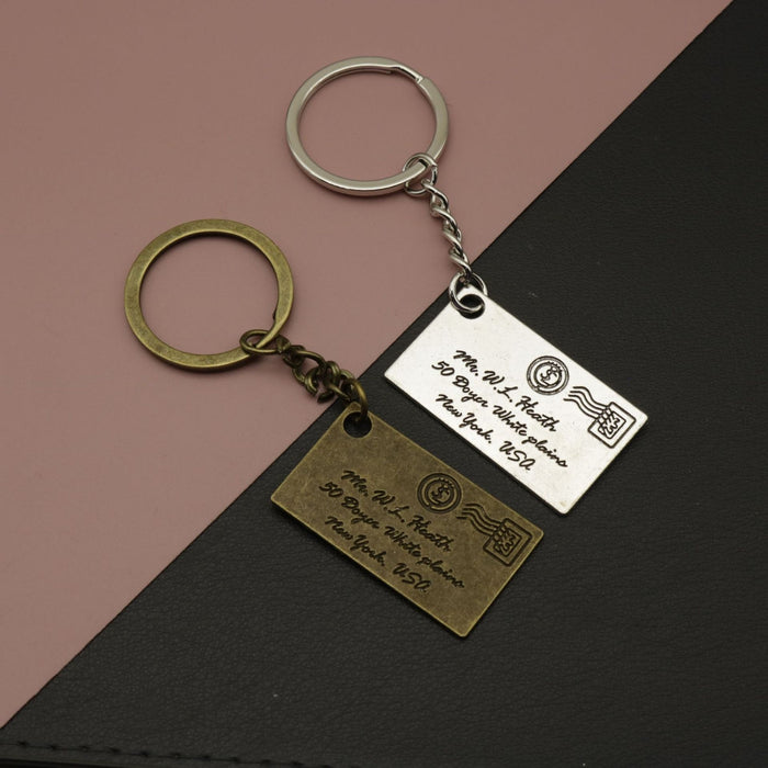 Zinc Alloy Envelope Letter Keychain Bag Charm Gift