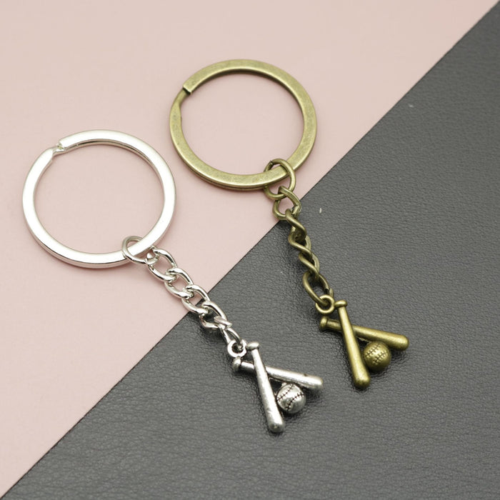 Metal Simple Baseball Keychain For Sports Gift Key Ring
