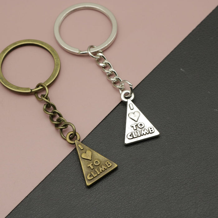 Zinc Alloy I Love Hiking Keychain For Outdoor Gift