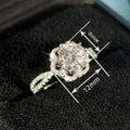 Rose Flower Zircon Sunflower Ring For Women, Couple Engagement Wedding Finger Ring view 4