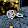 Rose Flower Zircon Sunflower Ring For Women, Couple Engagement Wedding Finger Ring view 3