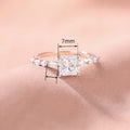 Luxury Geometric Square Engagement Ring, Super Sparkling Pave Zircon Proposal Finger Ring For Women view 4