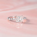 Luxury Geometric Square Engagement Ring, Super Sparkling Pave Zircon Proposal Finger Ring For Women view 2