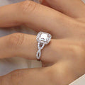 Fashion Square Chain Twisted Shank Zircon Women's Ring, Stylish Wedding Engagement Jewelry view 2