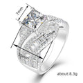 Rotating Twisted Micro Pave Ring With Square Four Prong Cluster Setting Luxury Engagement Ring view 4