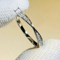 Simple Fashion Micro Paved Thin Band Ring For Women, Hot Selling Engagement Proposal Row Ring Jewelry view 5