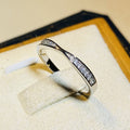 Simple Fashion Micro Paved Thin Band Ring For Women, Hot Selling Engagement Proposal Row Ring Jewelry view 4