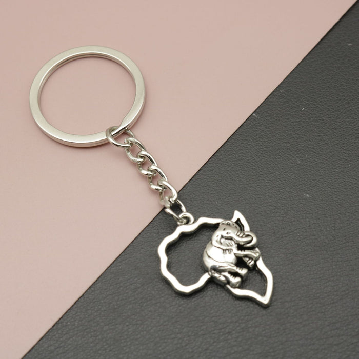 Metal Elephant Keychain For Bag Charm Key Ring Gift