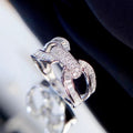 U Shaped Interlocking Cross Ring With Zircon Korean Light Luxury Fashion Index Finger Ring view 4