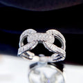 U Shaped Interlocking Cross Ring With Zircon Korean Light Luxury Fashion Index Finger Ring view 2