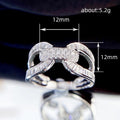 U Shaped Interlocking Cross Ring With Zircon Korean Light Luxury Fashion Index Finger Ring view 5