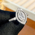 Creative Marquise Sparkling Zircon Wedding Ring For Women Cross Border Bridal Jewelry Accessory view 4