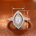 Creative Marquise Sparkling Zircon Wedding Ring For Women Cross Border Bridal Jewelry Accessory view 5