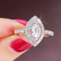 Creative Marquise Sparkling Zircon Wedding Ring For Women Cross Border Bridal Jewelry Accessory view 2