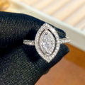 Creative Marquise Sparkling Zircon Wedding Ring For Women Cross Border Bridal Jewelry Accessory view 3