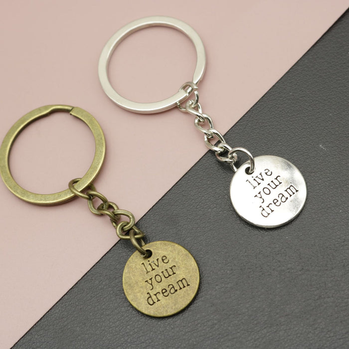 Metal Live Your Dream Keychain Gift