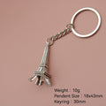 Metal Eiffel Tower Keychain For Bag Charm Gift – Silver view 2