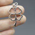 Zinc Alloy Four Leaf Clover Keychain For Lucky Bag Charm view 4