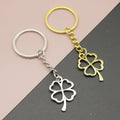 Zinc Alloy Four Leaf Clover Keychain For Lucky Bag Charm view 1