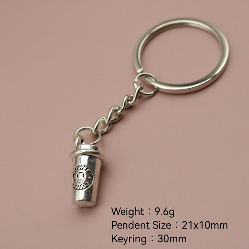 Zinc Alloy 3D Coffee Cup Keychain For Bag Charm Gift