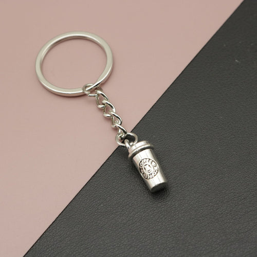 Zinc Alloy 3D Coffee Cup Keychain For Bag Charm Gift