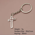 Metal Cross Keychain Bag Charm – Silver view 2
