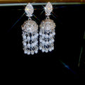 New Chinese Style Faux Pearl Tassel Drop Earrings With Zircon Inlay Geometric Vintage Design view 4