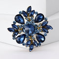 Crystal Glass Flower Brooch Pin For Elegant Suits And Dresses view 2