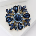 Crystal Glass Flower Brooch Pin For Elegant Suits And Dresses view 3