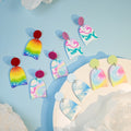 Dopamine Summer Geometric U Shape Double Sided Rainbow Gradient Acrylic Dangle Drop Earrings view 1