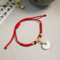 New Chinese Style Red Handmade Braided Bracelet With Candy Goldfish And Lion Dance Pendant view 3