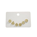 Elegant Korean Style Mini Triangle And Round Cat Eye Stone Gold Alloy Stud Set For Women Daily Earrings view 5