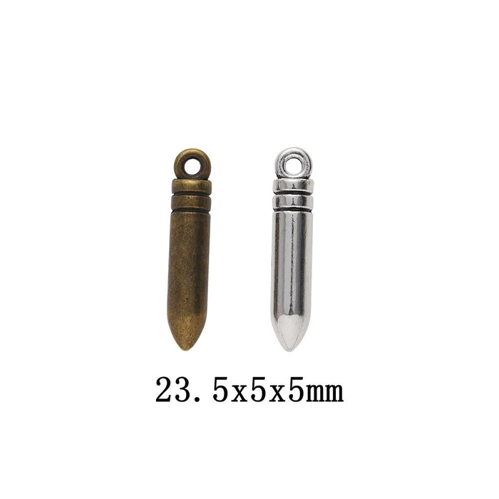 Zinc Alloy Bullet Charm Pendant No.172292 for DIY Necklace Bracelet Jewelry Making