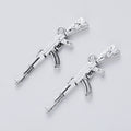 Antique Silver Zinc Alloy Gun Charm Pendant No.400696 for DIY Necklace Bracelet Jewelry Making view 2