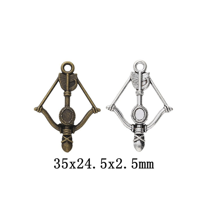 Zinc Alloy Bow And Arrow Charm Pendant No.577982 for DIY Necklace Bracelet Jewelry Making