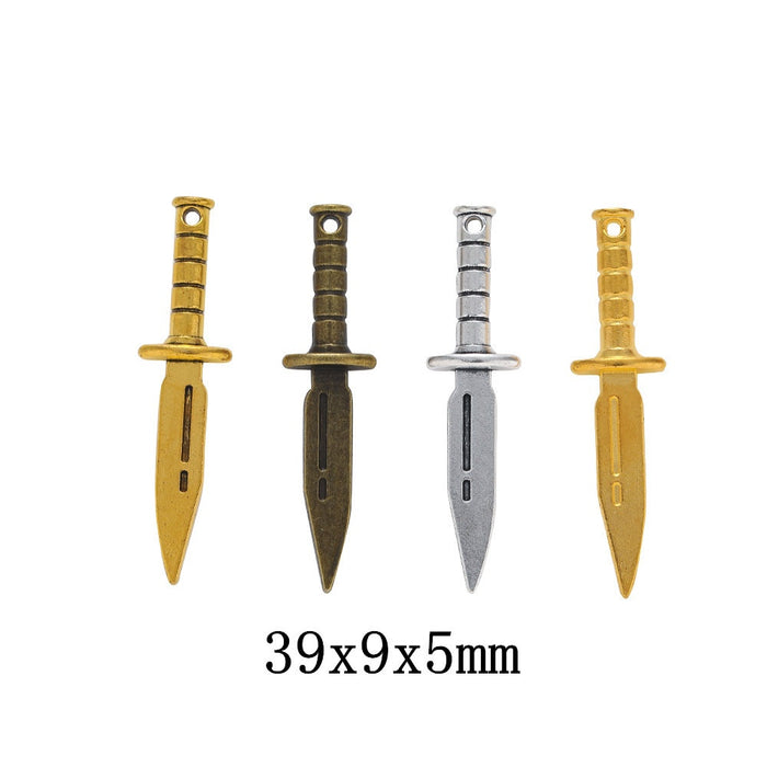 Zinc Alloy Knife Charm Pendant No.625958 for DIY Necklace Bracelet Jewelry Making