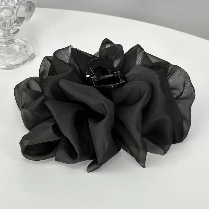 Mesh Cloud Bow Claw Clip Fluffy Bubble Hair Accessory