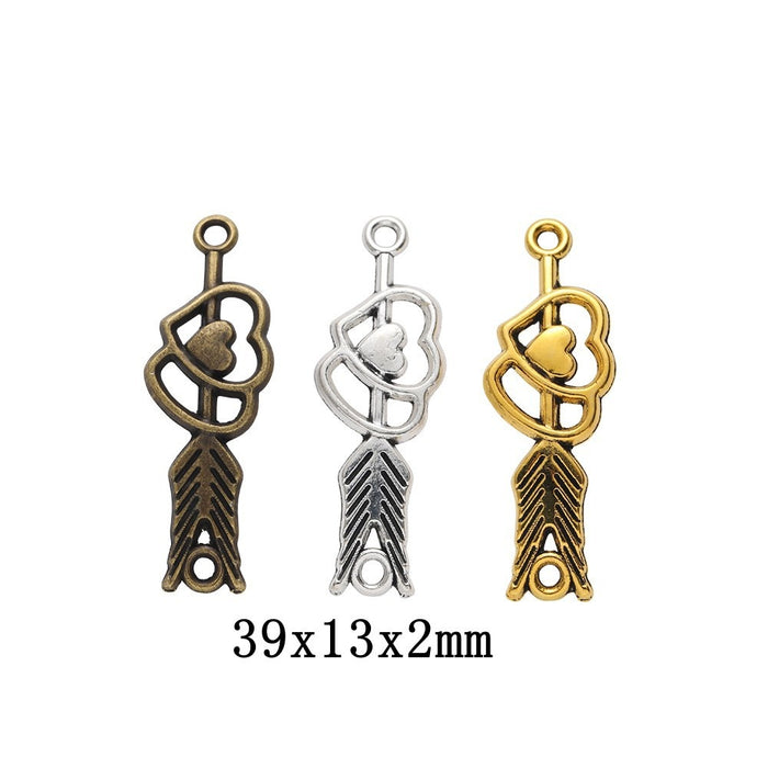 Zinc Alloy Bow And Arrow Charm Pendant for DIY Necklace Bracelet Jewelry Making