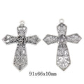 Antique Silver Zinc Alloy Cross Charm Pendant No.781679 for DIY Necklace Bracelet Jewelry Making view 1