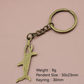 Zinc Alloy Simple Shark Keychain For Bag Charm Gift view 2