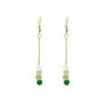 Vintage Chinese Style Faux Jade Beaded Gradient Alloy Chain Long Tassel Drop Hanfu Accessories Earrings view 5